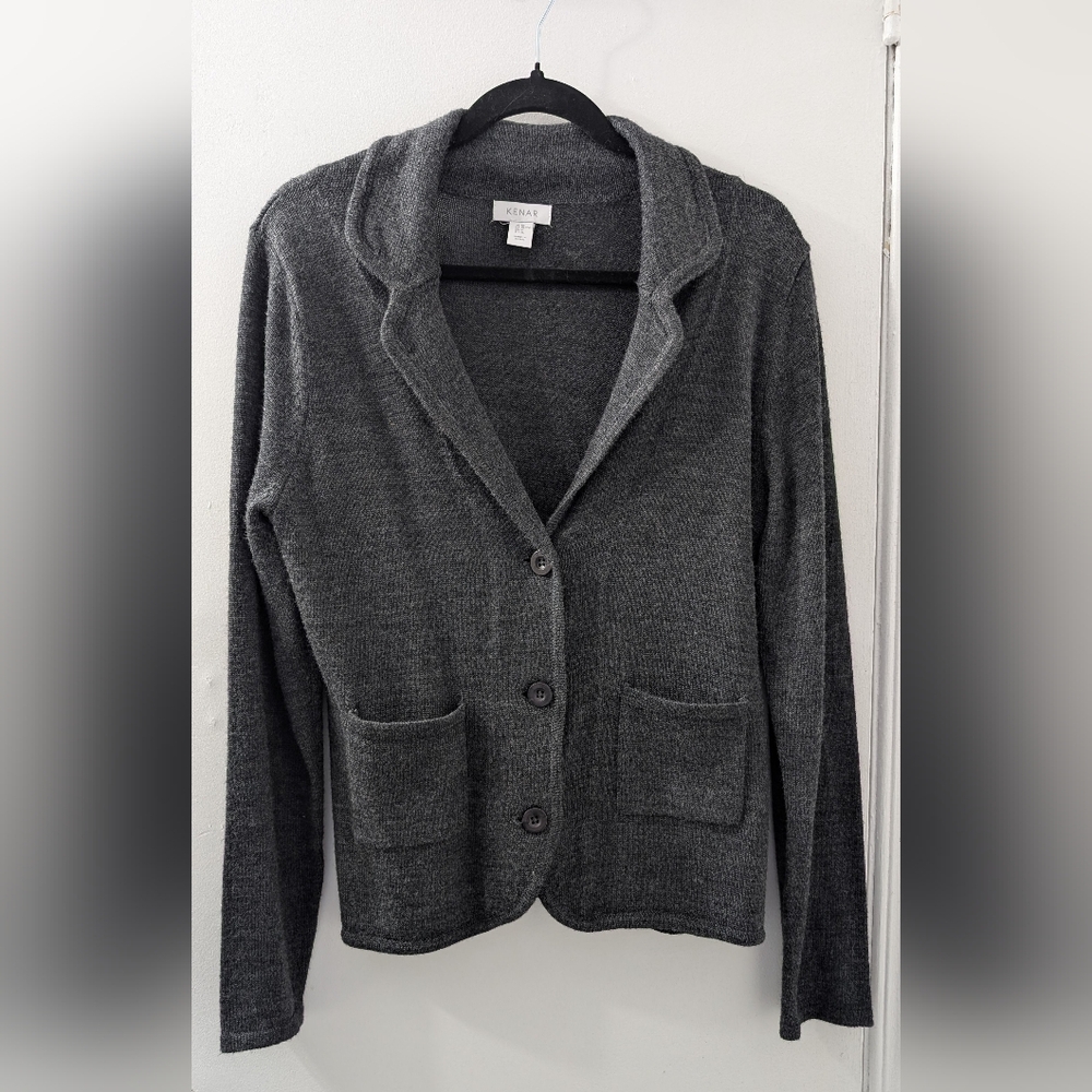 Kenar Gray Button-Up Cardigan 50% Merino Wool